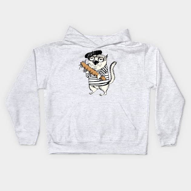 C'est Magnifique Funny Cat Design Kids Hoodie by allovervintage